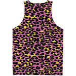 Pink And Yellow Leopard Print Men's Tank Top