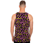 Pink And Yellow Leopard Print Men's Tank Top