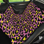 Pink And Yellow Leopard Print Pet Car Back Seat Cover