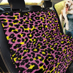 Pink And Yellow Leopard Print Pet Car Back Seat Cover