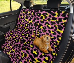 Pink And Yellow Leopard Print Pet Car Back Seat Cover