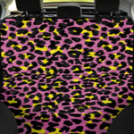 Pink And Yellow Leopard Print Pet Car Back Seat Cover