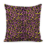 Pink And Yellow Leopard Print Pillow Cover