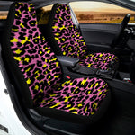 Pink And Yellow Leopard Print Universal Fit Car Seat Covers