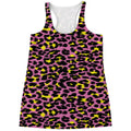 Pink And Yellow Leopard Print Women's Racerback Tank Top
