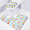 Pink And Yellow Macaron Pattern Print 3 Piece Bath Mat Set