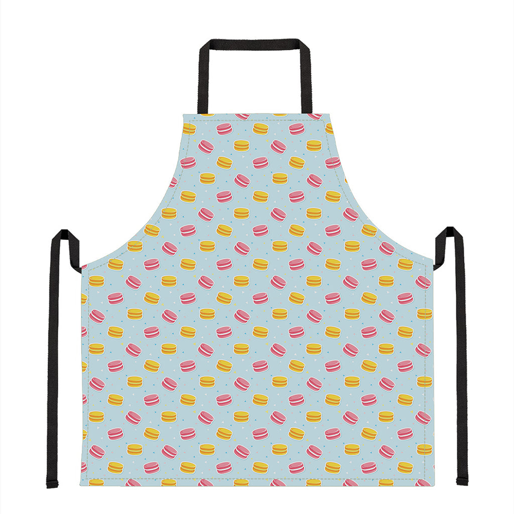Pink And Yellow Macaron Pattern Print Apron