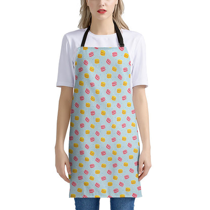 Pink And Yellow Macaron Pattern Print Apron
