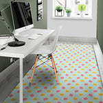 Pink And Yellow Macaron Pattern Print Area Rug