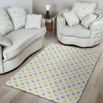 Pink And Yellow Macaron Pattern Print Area Rug