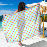 Pink And Yellow Macaron Pattern Print Beach Sarong Wrap