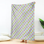Pink And Yellow Macaron Pattern Print Blanket