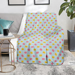Pink And Yellow Macaron Pattern Print Blanket
