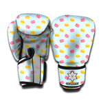 Pink And Yellow Macaron Pattern Print Boxing Gloves