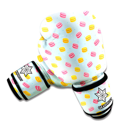 Pink And Yellow Macaron Pattern Print Boxing Gloves