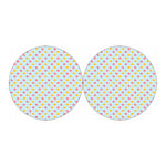 Pink And Yellow Macaron Pattern Print Car Coasters