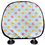 Pink And Yellow Macaron Pattern Print Car Headrest Covers