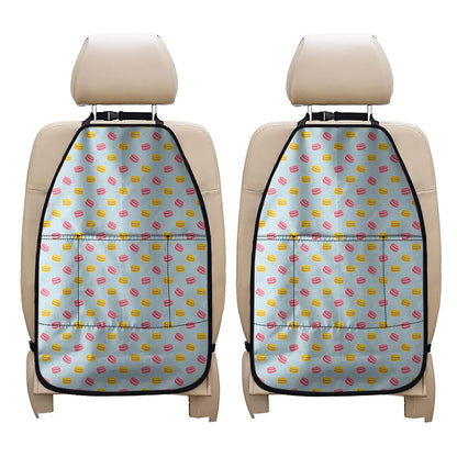 Pink And Yellow Macaron Pattern Print Car Seat Organizers