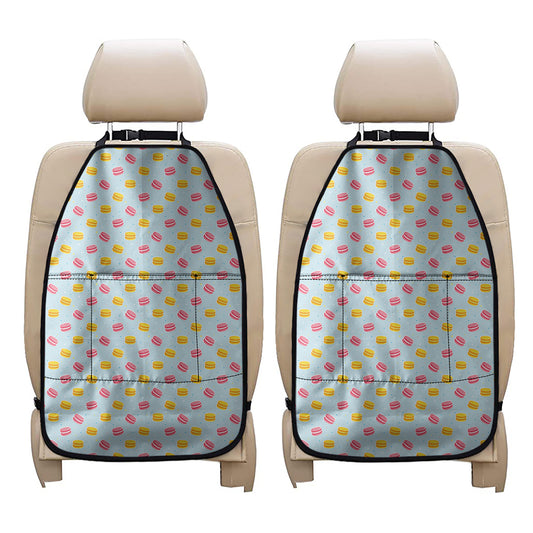 Pink And Yellow Macaron Pattern Print Car Seat Organizers