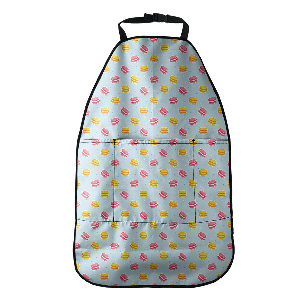 Pink And Yellow Macaron Pattern Print Car Seat Organizers