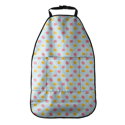 Pink And Yellow Macaron Pattern Print Car Seat Organizers