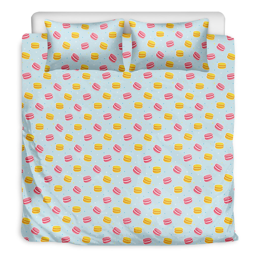 Pink And Yellow Macaron Pattern Print Duvet Cover Bedding Set