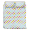 Pink And Yellow Macaron Pattern Print Duvet Cover Bedding Set
