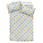 Pink And Yellow Macaron Pattern Print Duvet Cover Bedding Set