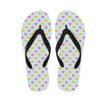 Pink And Yellow Macaron Pattern Print Flip Flops
