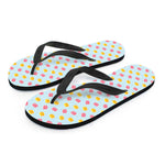 Pink And Yellow Macaron Pattern Print Flip Flops