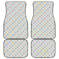 Pink And Yellow Macaron Pattern Print Front and Back Car Floor Mats