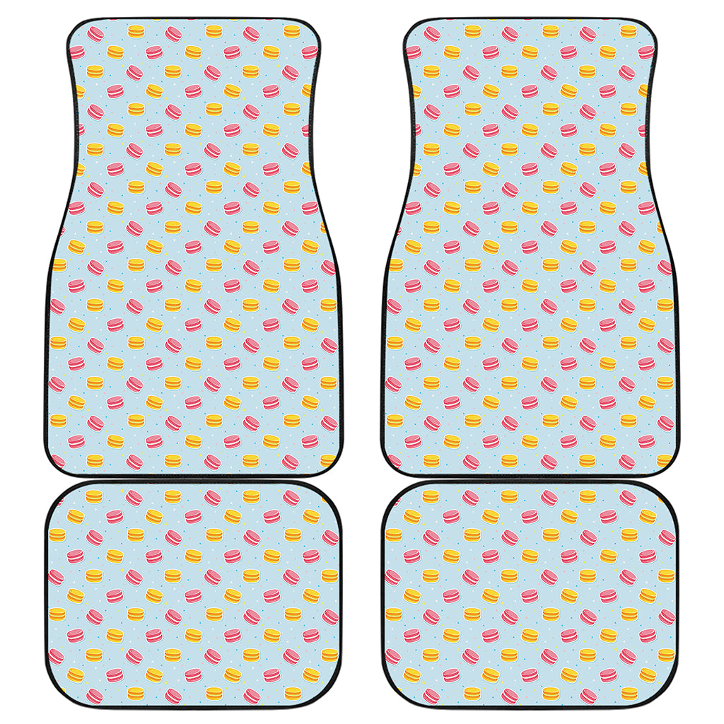 Pink And Yellow Macaron Pattern Print Front and Back Car Floor Mats
