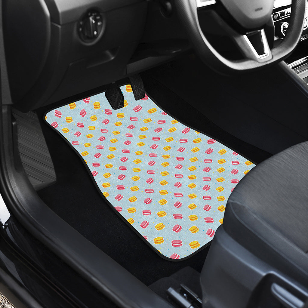 Pink And Yellow Macaron Pattern Print Front and Back Car Floor Mats