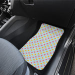 Pink And Yellow Macaron Pattern Print Front and Back Car Floor Mats