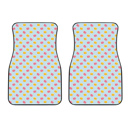 Pink And Yellow Macaron Pattern Print Front Car Floor Mats