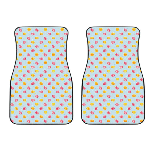 Pink And Yellow Macaron Pattern Print Front Car Floor Mats