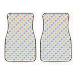 Pink And Yellow Macaron Pattern Print Front Car Floor Mats