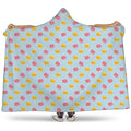 Pink And Yellow Macaron Pattern Print Hooded Blanket