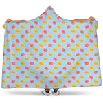 Pink And Yellow Macaron Pattern Print Hooded Blanket