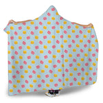 Pink And Yellow Macaron Pattern Print Hooded Blanket