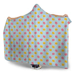 Pink And Yellow Macaron Pattern Print Hooded Blanket