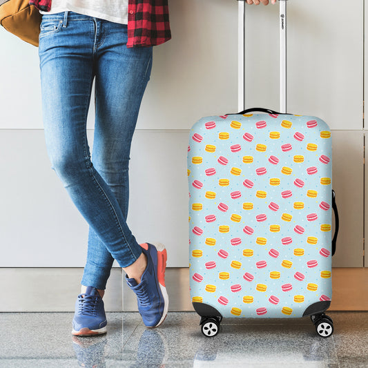 Pink And Yellow Macaron Pattern Print Luggage Cover