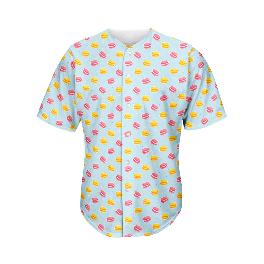 Pink And Yellow Macaron Pattern Print Men's Baseball Jersey