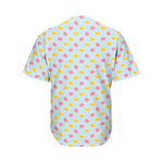 Pink And Yellow Macaron Pattern Print Men's Baseball Jersey