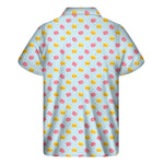 Pink And Yellow Macaron Pattern Print Men's Short Sleeve Shirt