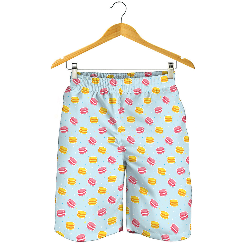 Pink And Yellow Macaron Pattern Print Men's Shorts