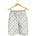 Pink And Yellow Macaron Pattern Print Men's Shorts