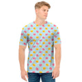 Pink And Yellow Macaron Pattern Print Men's T-Shirt