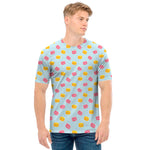Pink And Yellow Macaron Pattern Print Men's T-Shirt