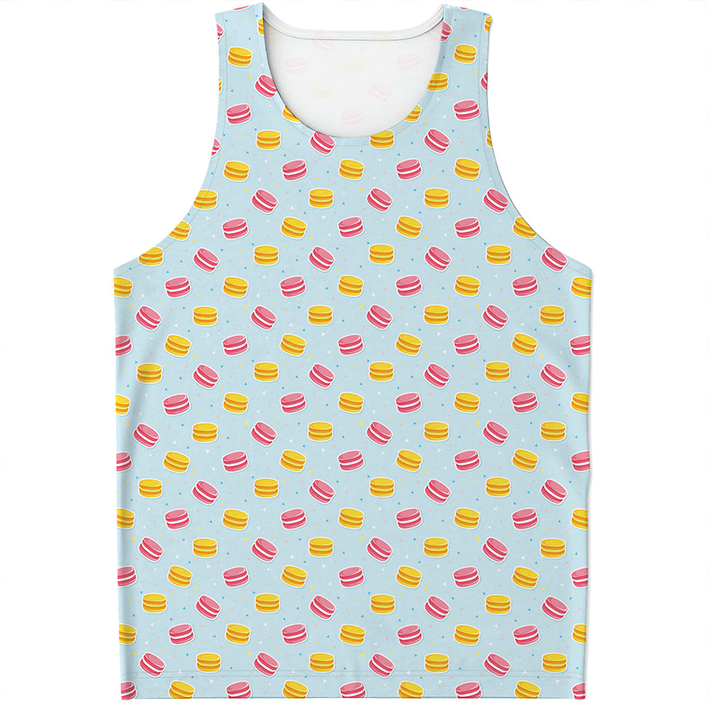 Pink And Yellow Macaron Pattern Print Men's Tank Top